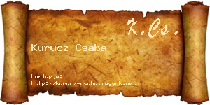 Kurucz Csaba névjegykártya