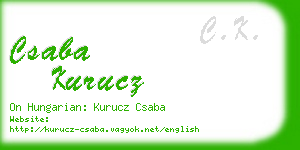 csaba kurucz business card